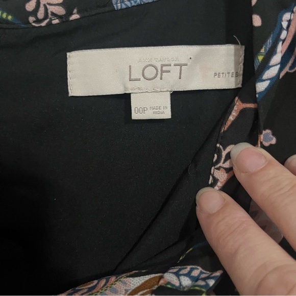 LOFT Black Snowbird Dress Size 00P - Picture 7 of 12